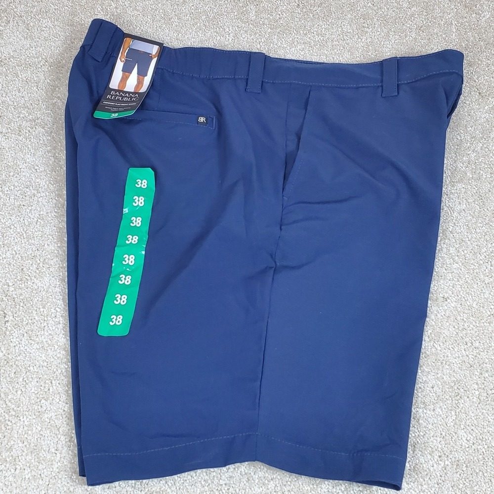 Banana Republic Men's Shorts Size 38 Navy Blue Stretch Fabric New With Tags